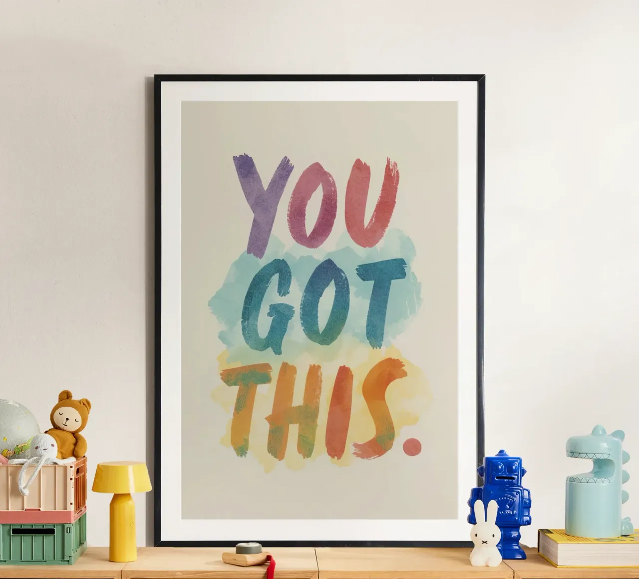 L'arte di You Got This in stile acquerello poster con telaio in alluminio da DesignDoodle