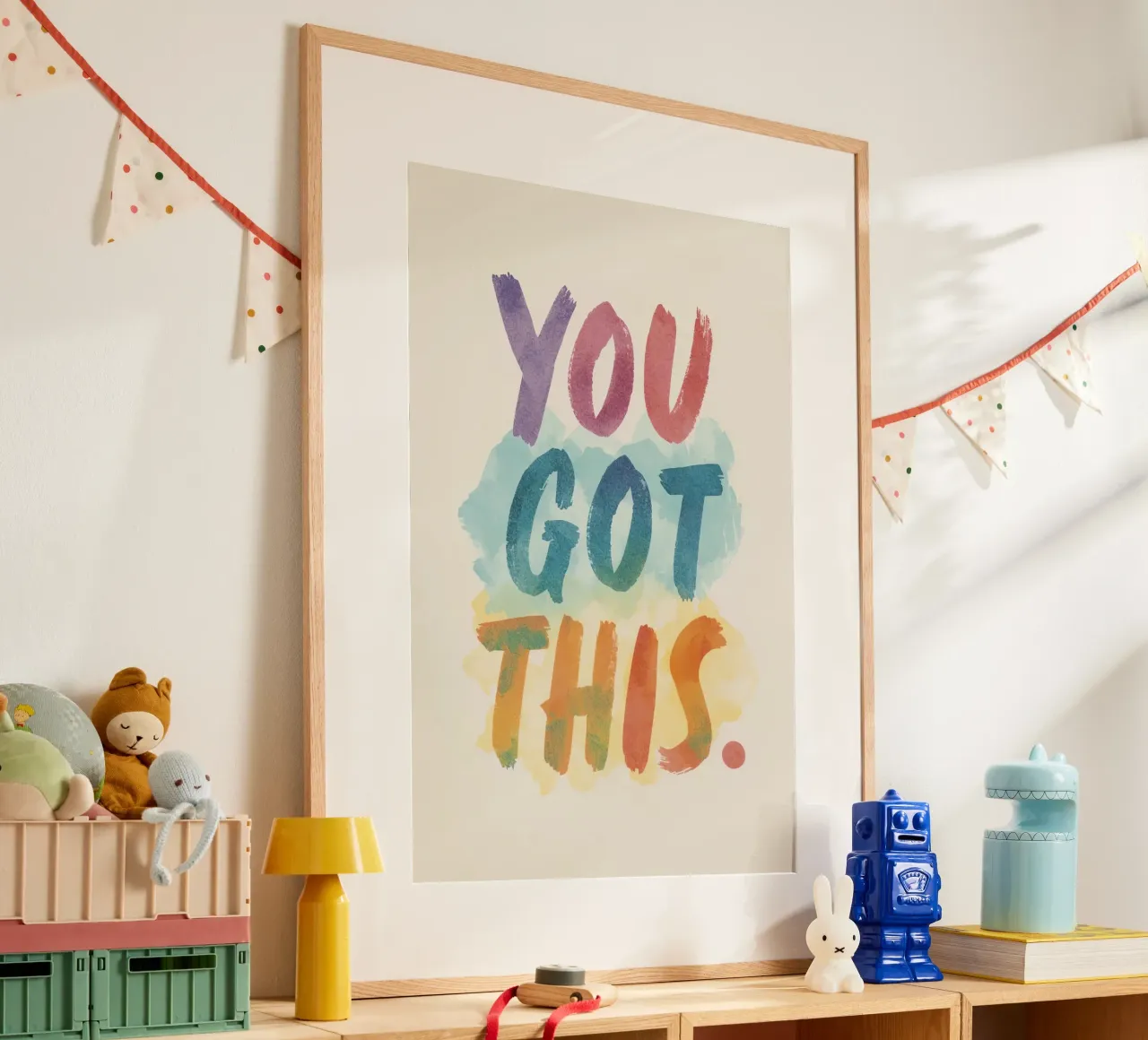 L'arte di You Got This in stile acquerello poster con telaio in alluminio da DesignDoodle