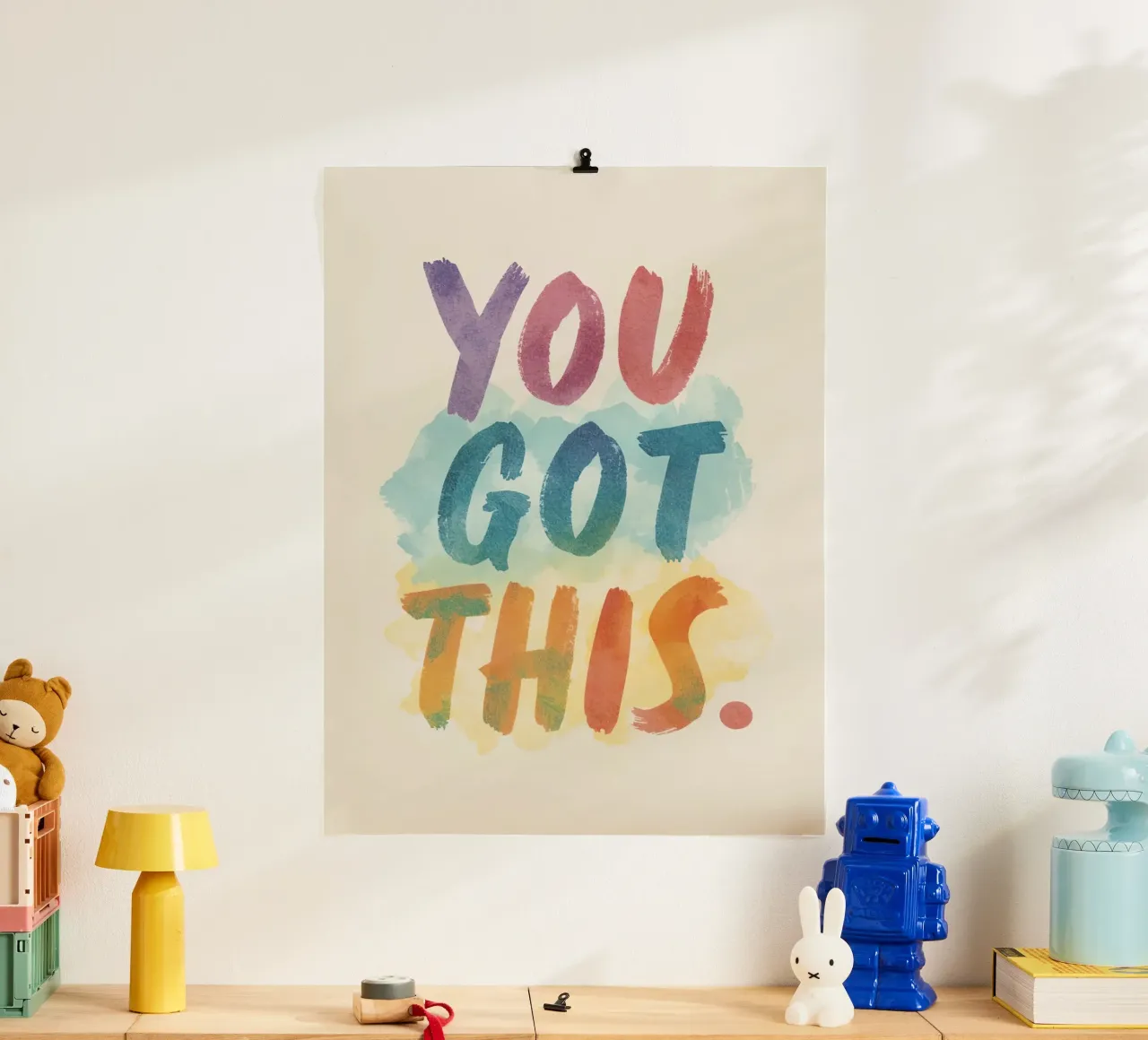 L'arte di You Got This in stile acquerello poster con telaio in alluminio da DesignDoodle