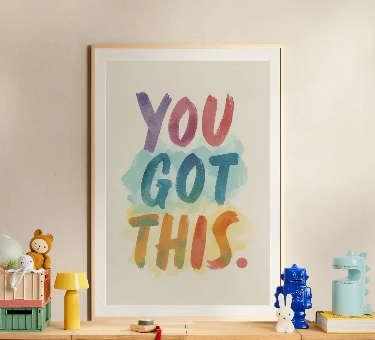 L'arte di You Got This in stile acquerello poster con telaio in alluminio da DesignDoodle