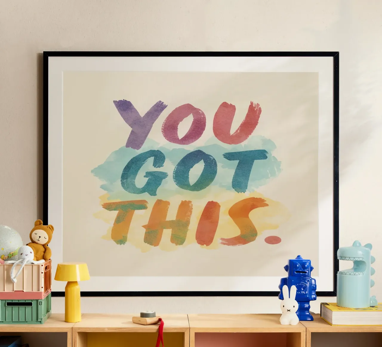 L'arte di You Got This in stile acquerello poster con telaio in alluminio da DesignDoodle