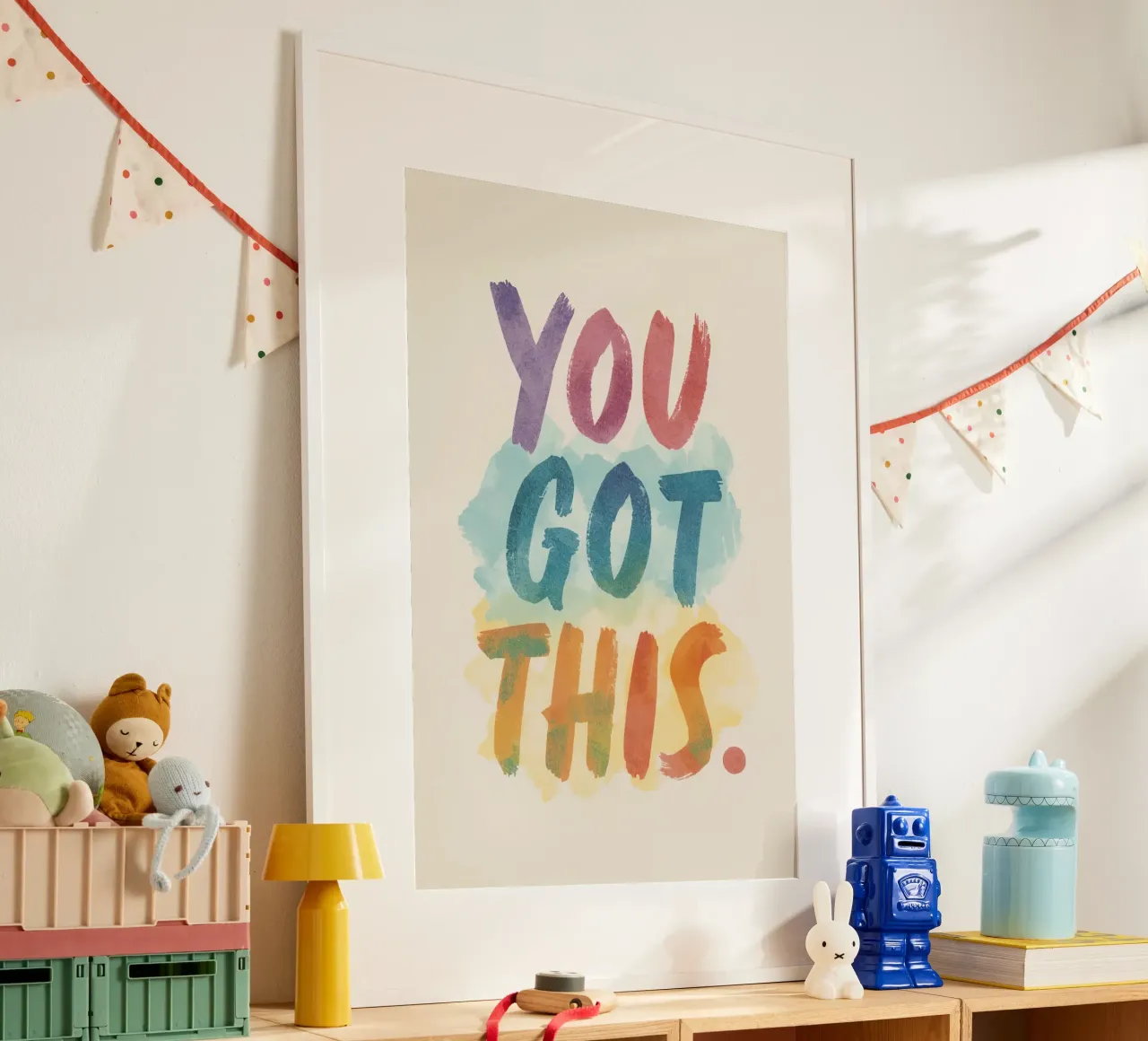 L'arte di You Got This in stile acquerello poster con telaio in alluminio da DesignDoodle
