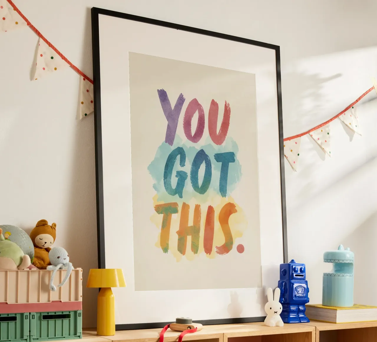 L'arte di You Got This in stile acquerello poster con telaio in alluminio da DesignDoodle