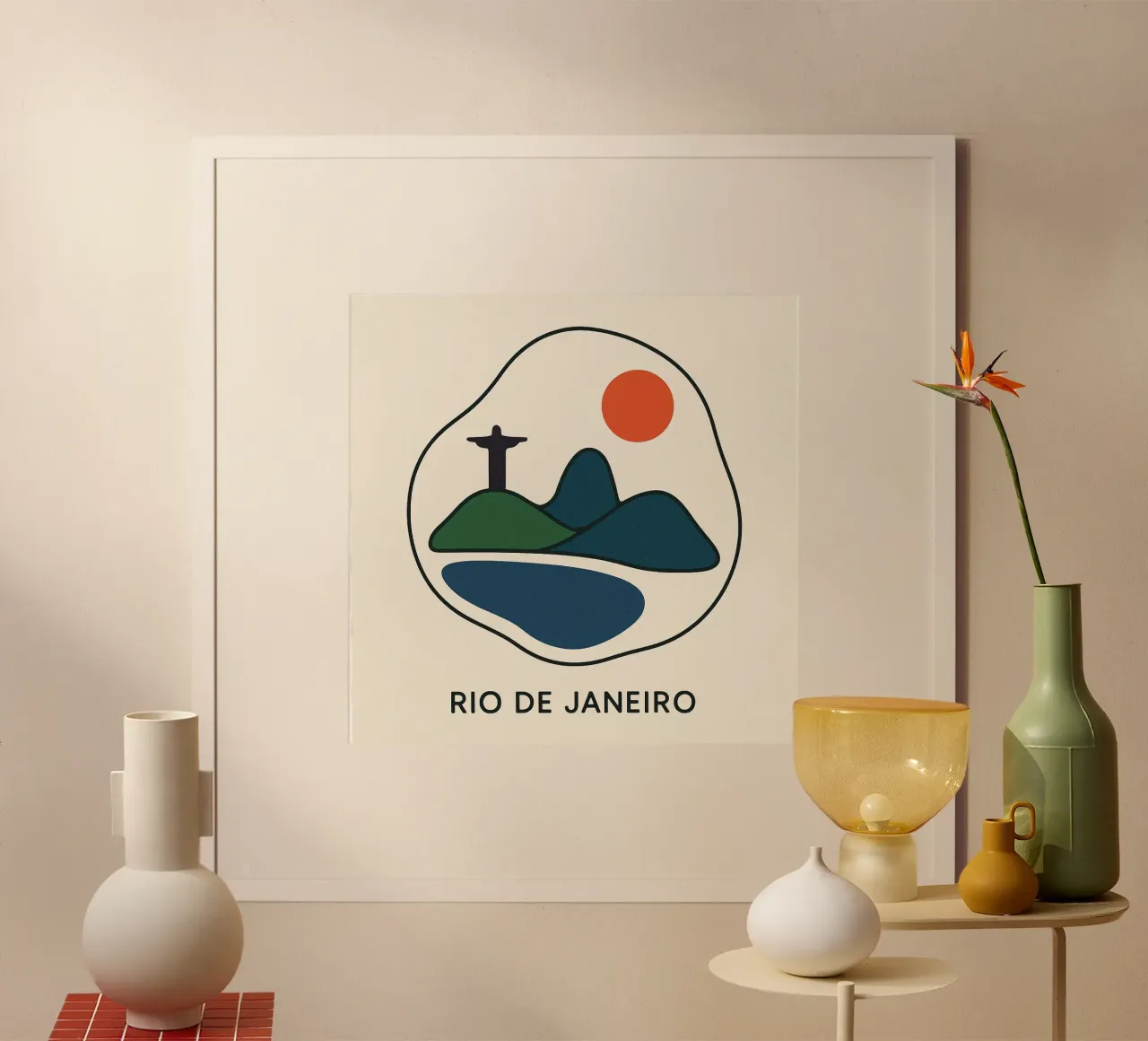 Poster minimalista Rio de Janeiro - Cristo Redentore. poster da JETLAG | affiches voyage
