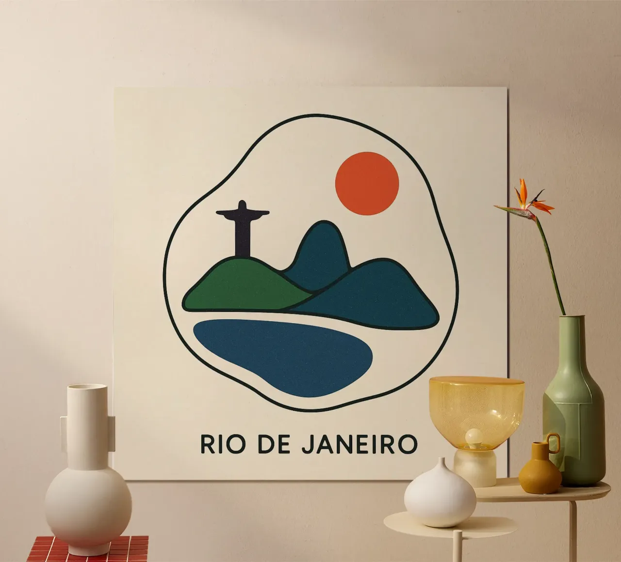 Poster minimalista Rio de Janeiro - Cristo Redentore. poster da JETLAG | affiches voyage
