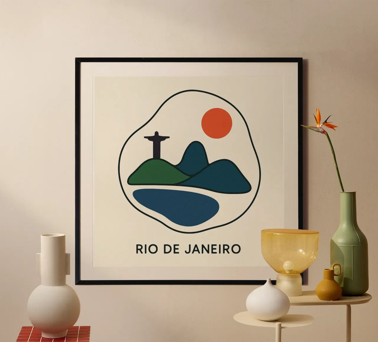 Poster minimalista Rio de Janeiro - Cristo Redentore. poster da JETLAG | affiches voyage