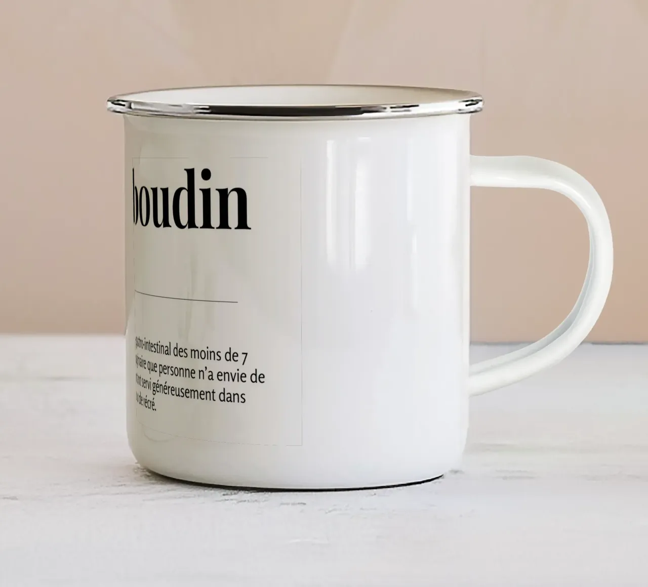 CACA BOUDIN tazza in smalto da Tisha Shop