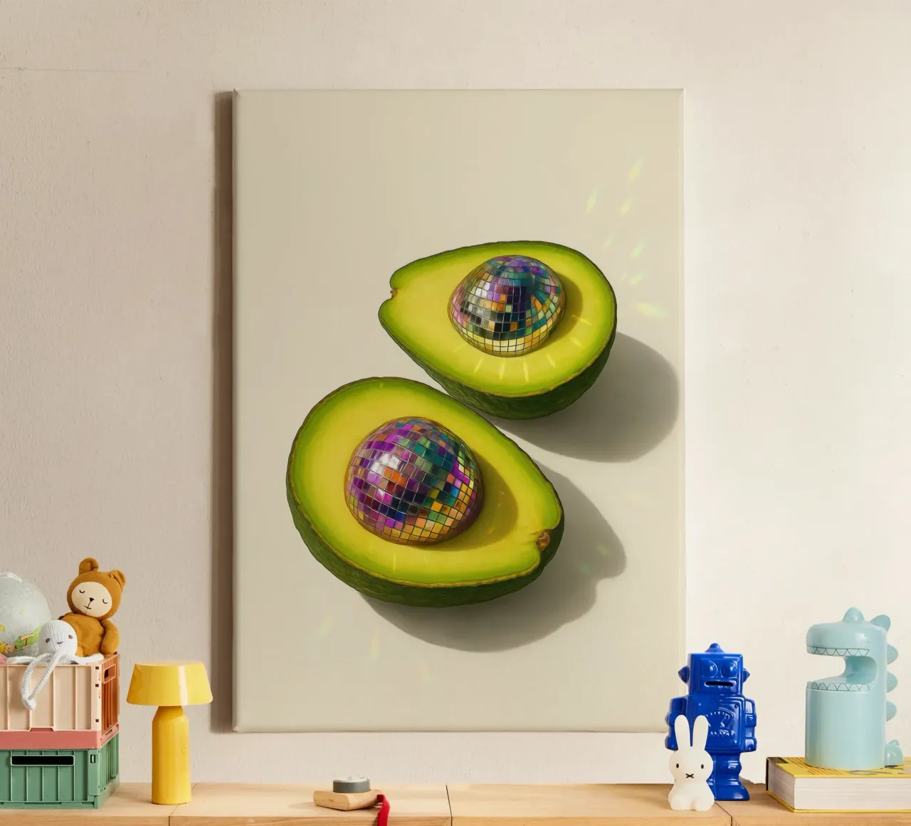Disco Avocado canvas met Baklijst van Attaboy Dsgn