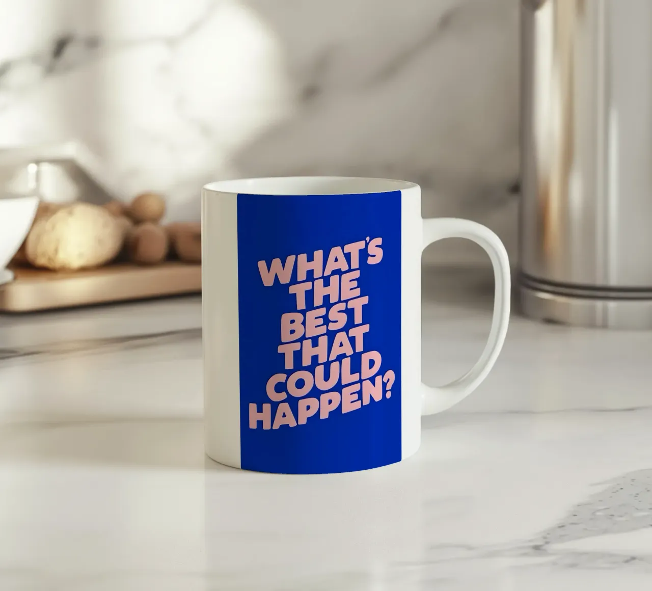 What's the best that could happen?' tazza in ceramica da Type & Tape