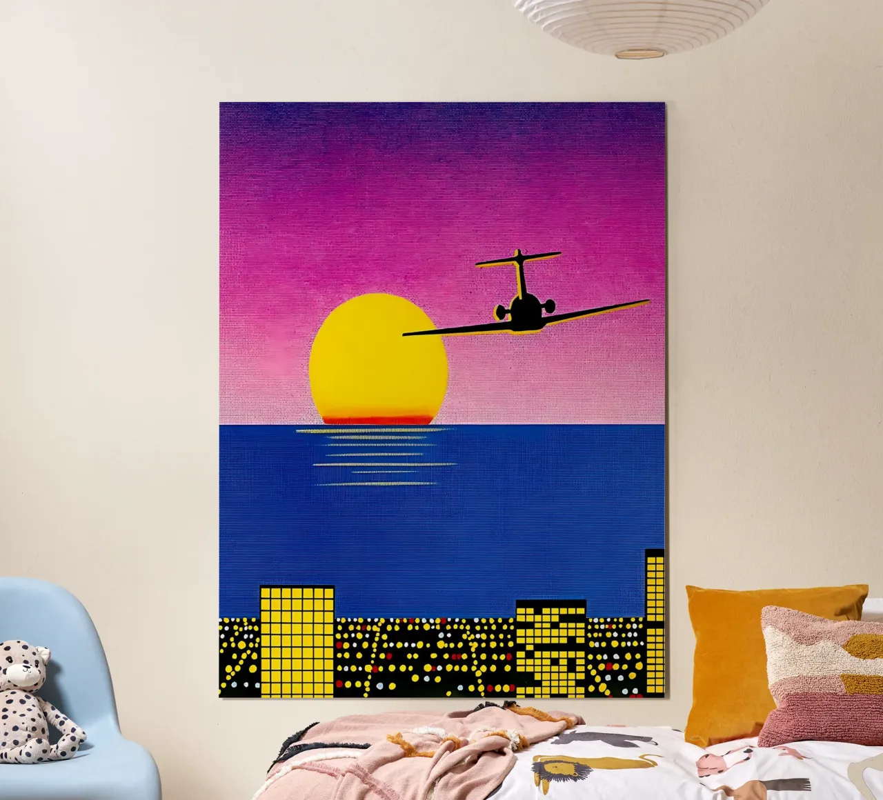 Aereo che vola alto poster con telaio in alluminio da HKS JAPANESESTORE