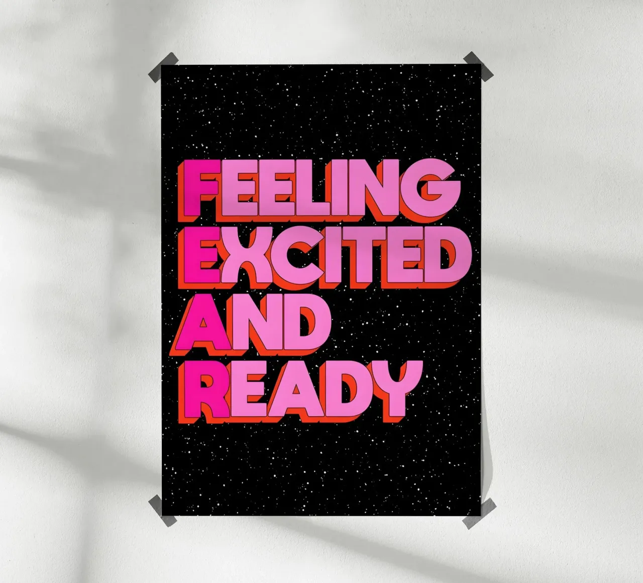 F.E.A.R poster con telaio in legno da Type & Tape