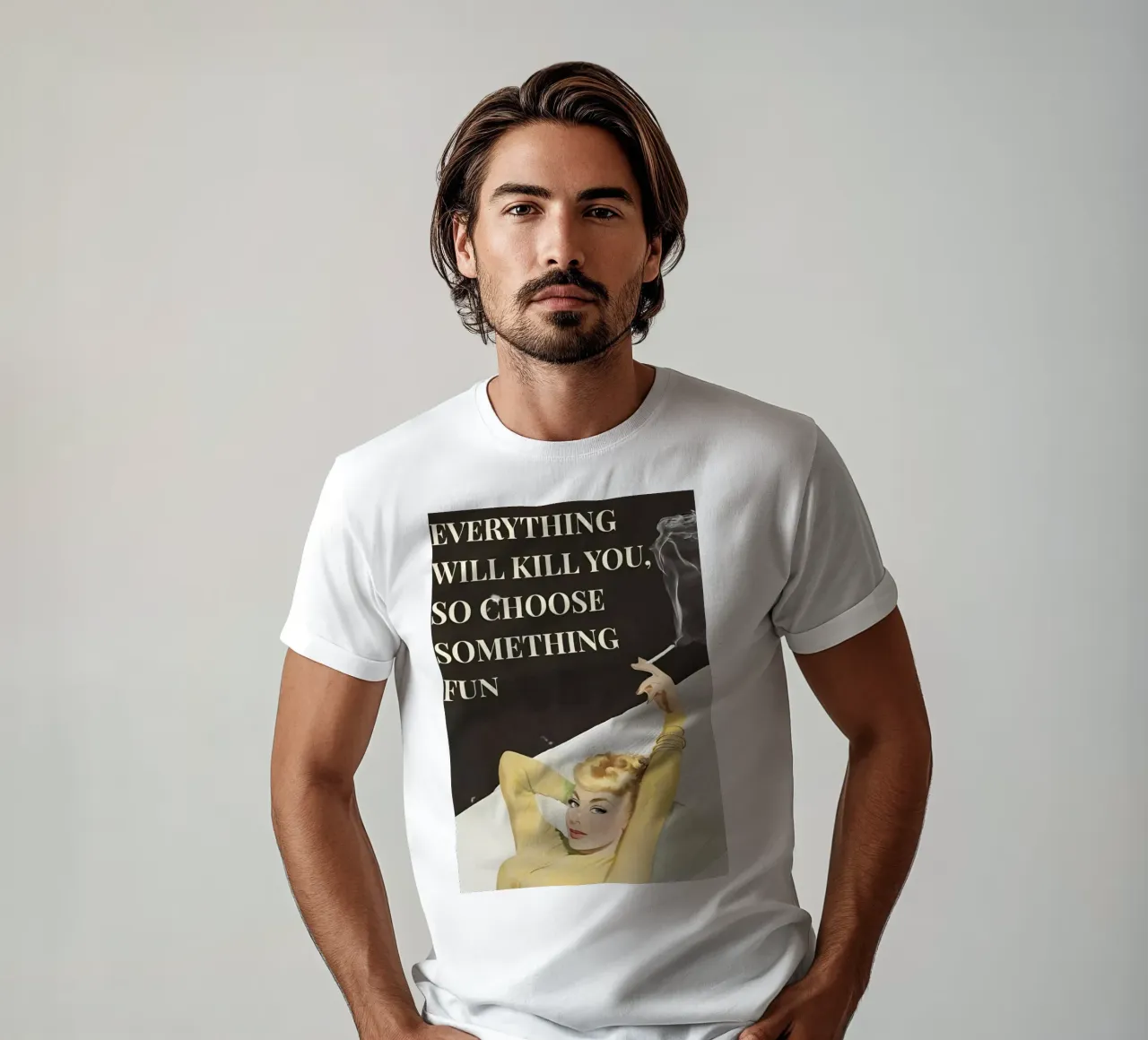 'Everything will kill you, so choose something fun' t-shirt da Type & Tape