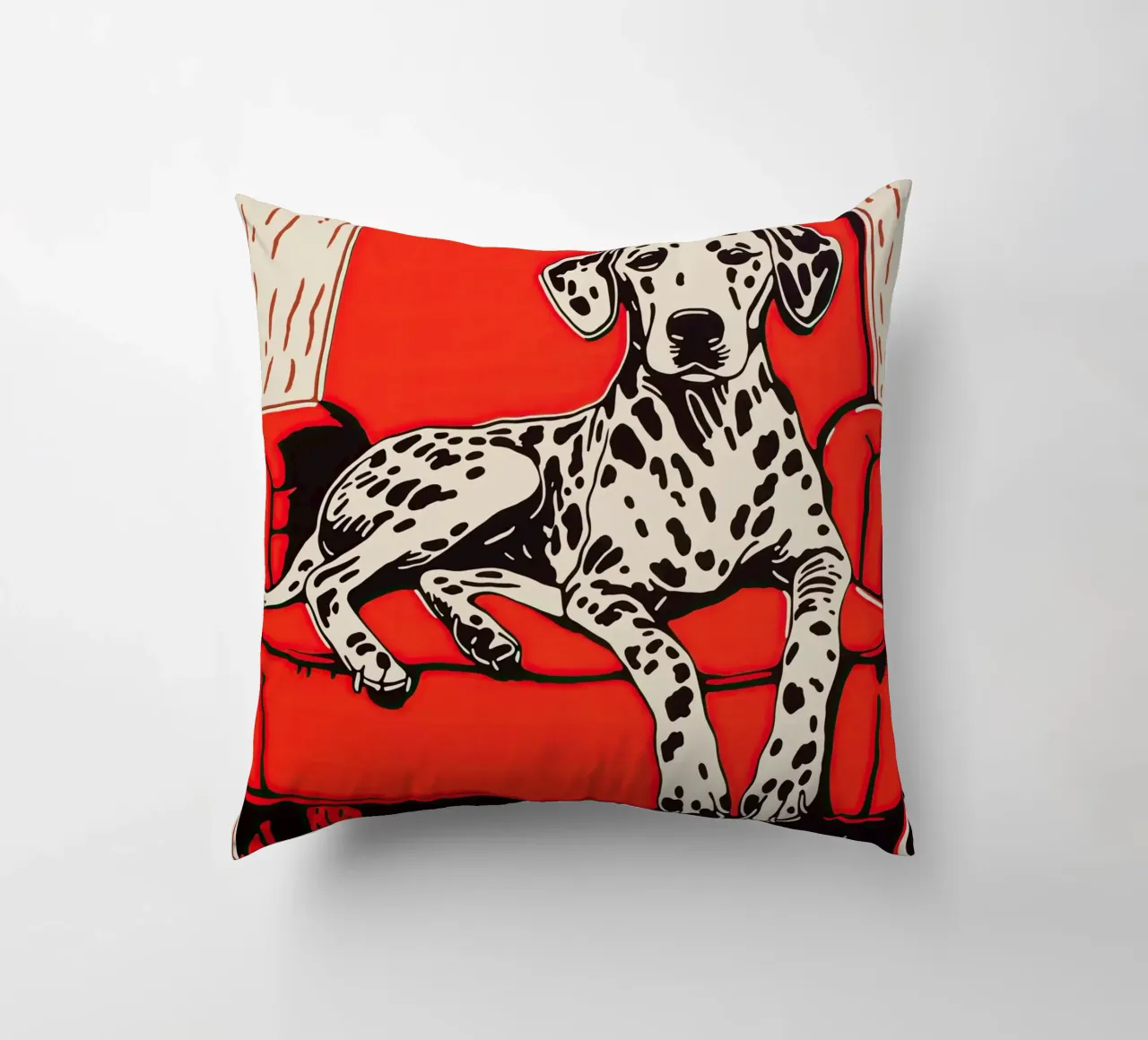 Dalmata accogliente in poltrona | Retro Pop Art cuscino da Autofocus