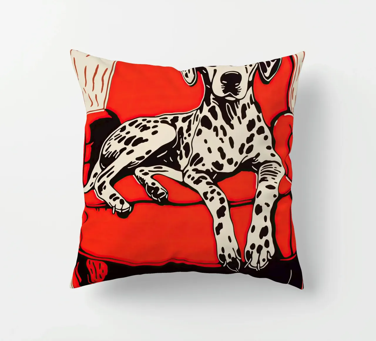 Dalmata accogliente in poltrona | Retro Pop Art cuscino da Autofocus