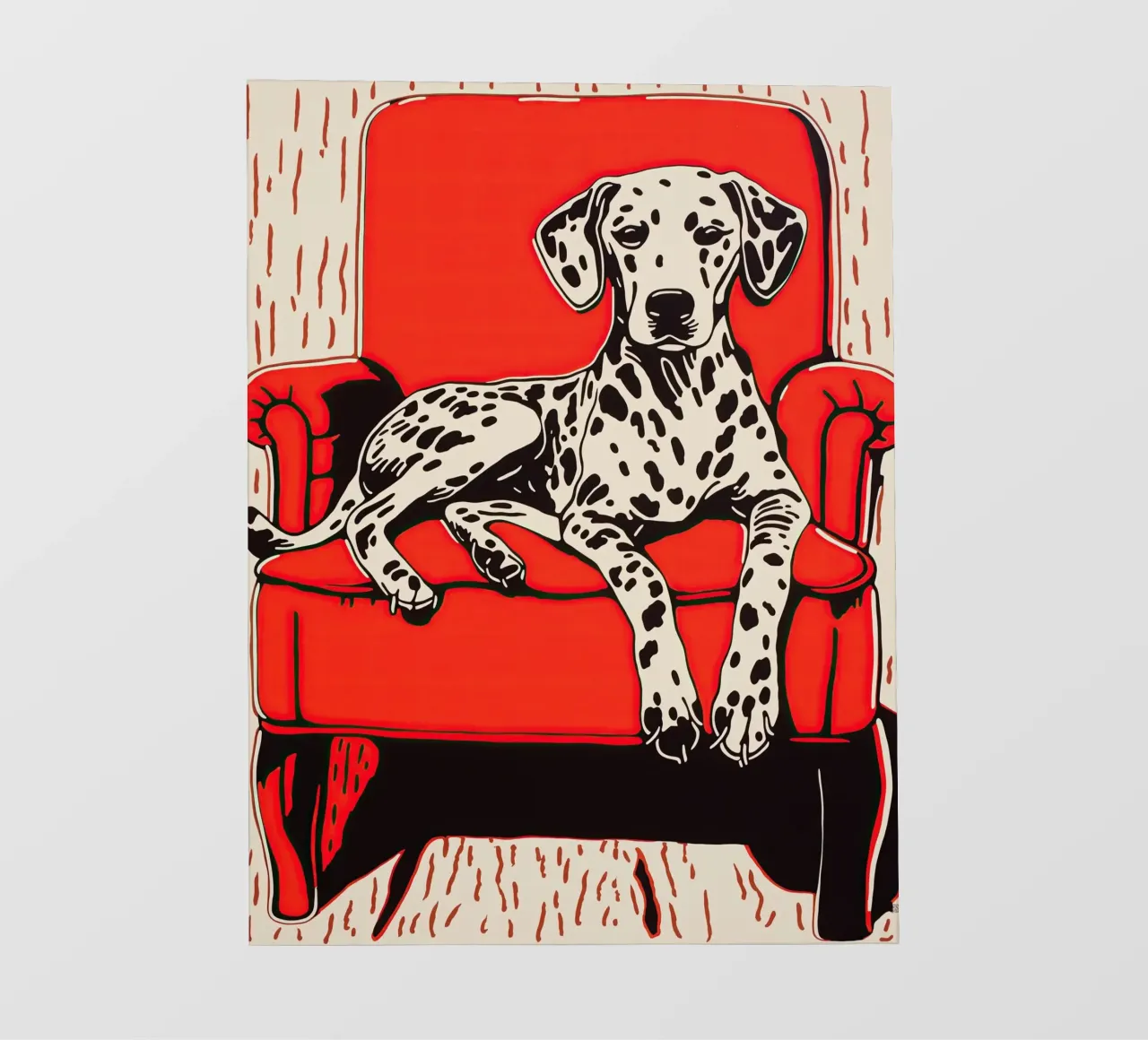 Dalmata accogliente in poltrona | Retro Pop Art pellicola backlit da Autofocus