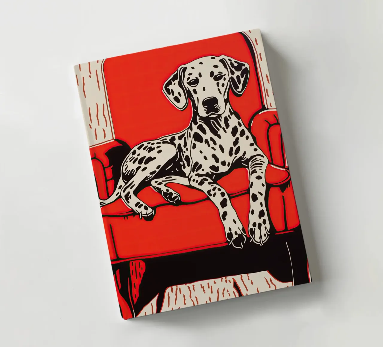 Cosy Dalmatian in an armchair | Retro Pop Art notebook by Autofocus