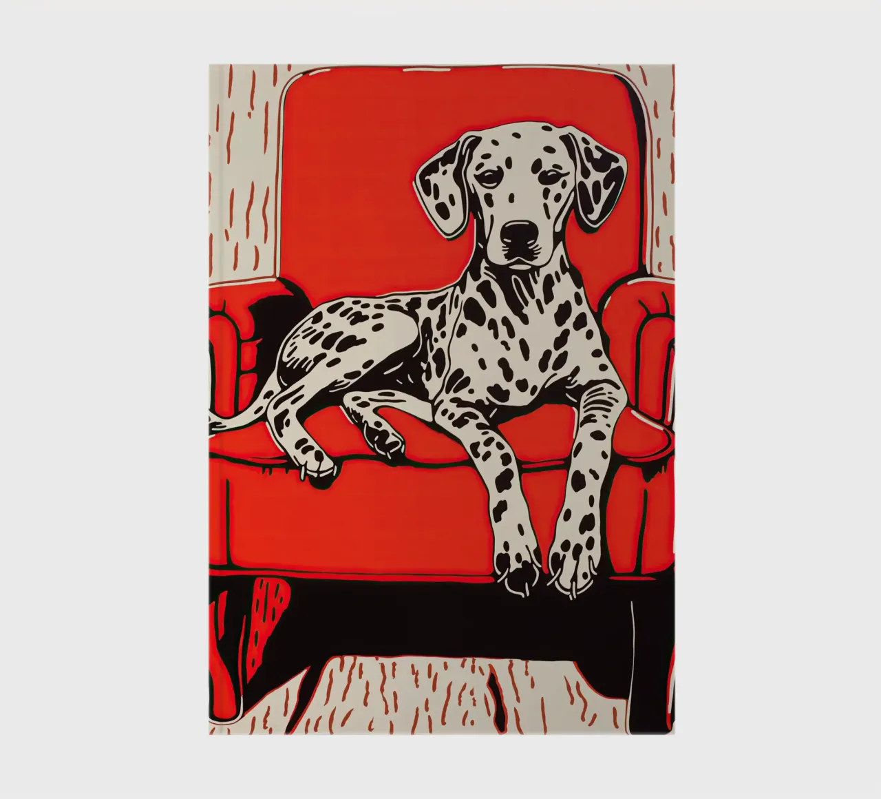 Cosy Dalmatian in an armchair | Retro Pop Art notebook by Autofocus