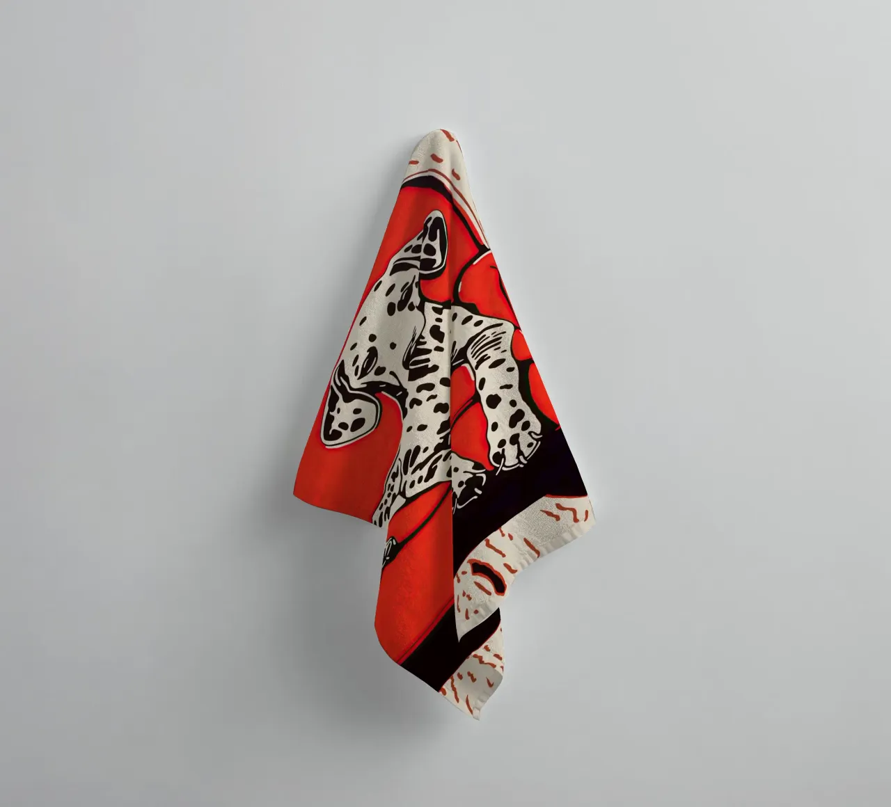 Cosy Dalmatian in an armchair | Retro Pop Art towel by Autofocus