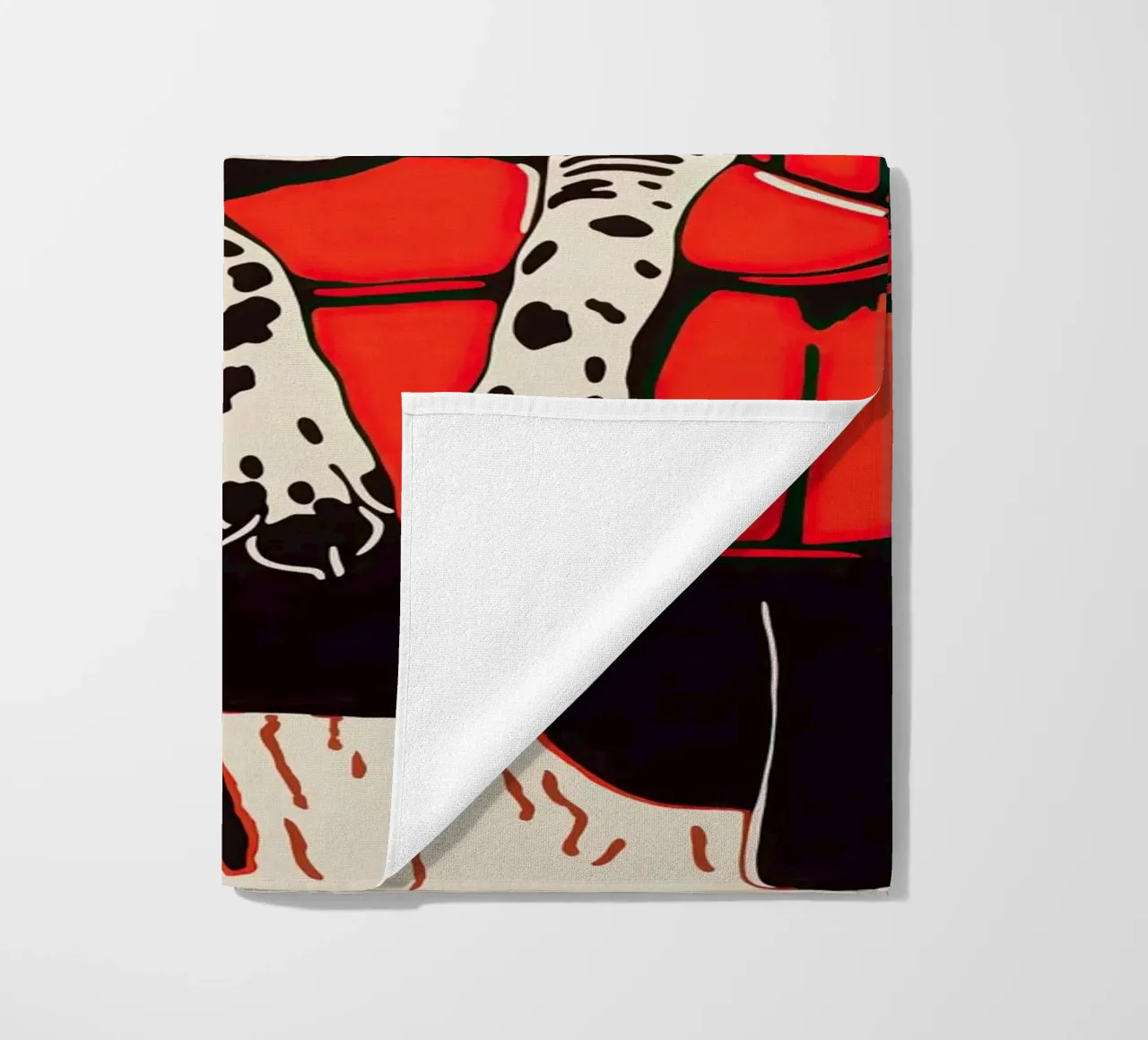 Dalmata accogliente in poltrona | Retro Pop Art telo mare da Autofocus