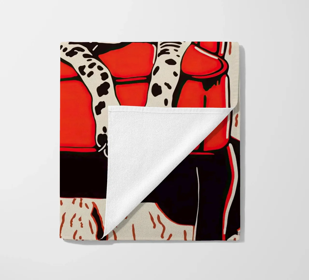 Dalmata accogliente in poltrona | Retro Pop Art telo mare da Autofocus