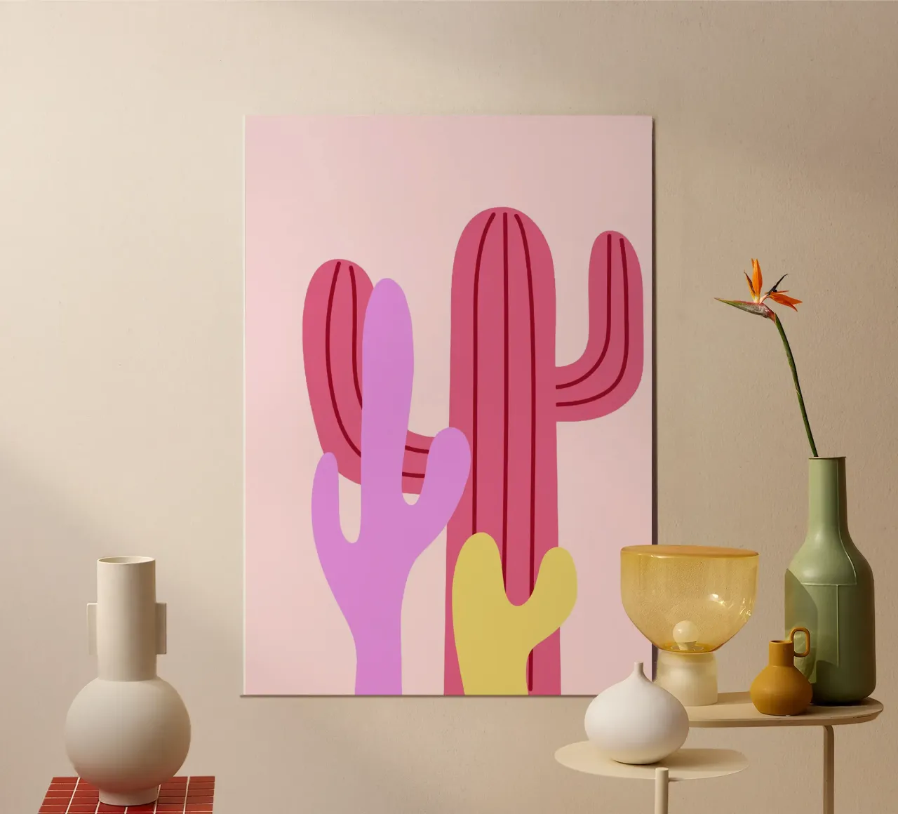 Cactus Calm poster con telaio in plastica da Attaboy Dsgn