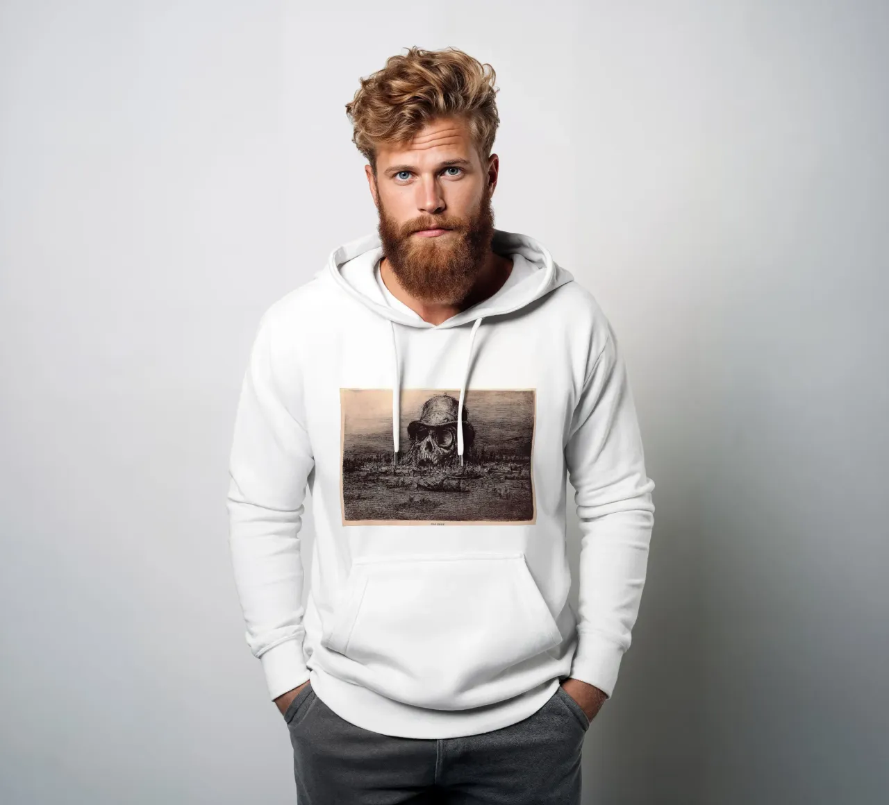 Cranio - Paul Weber felpa con cappuccio da Art In The Sky