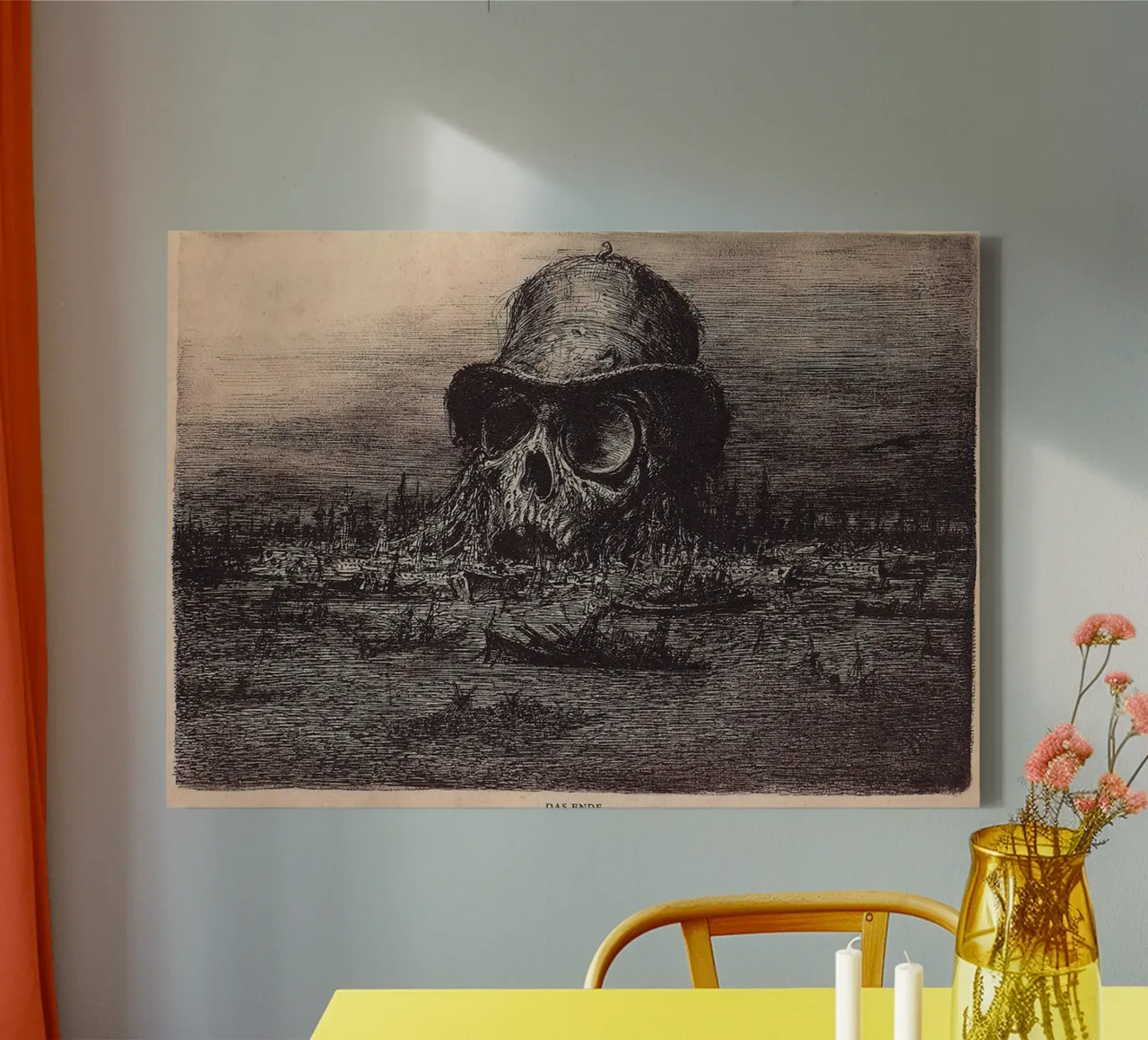 Cranio - Paul Weber tela con Cornice a cassetta da Art In The Sky
