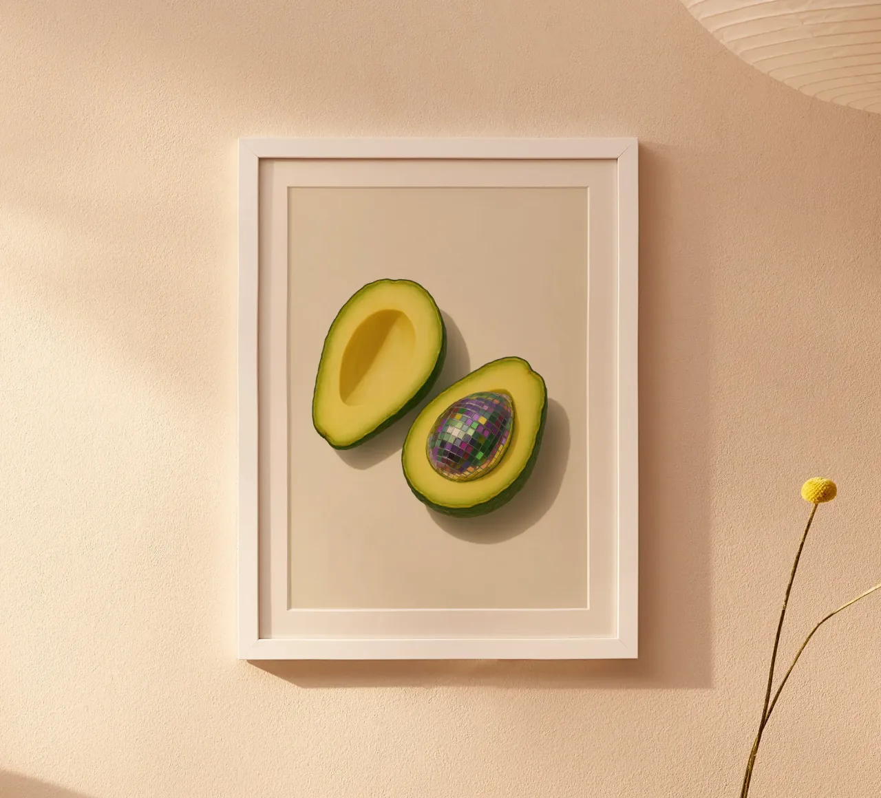 Disco Avocado Funky poster con telaio in plastica da Attaboy Dsgn