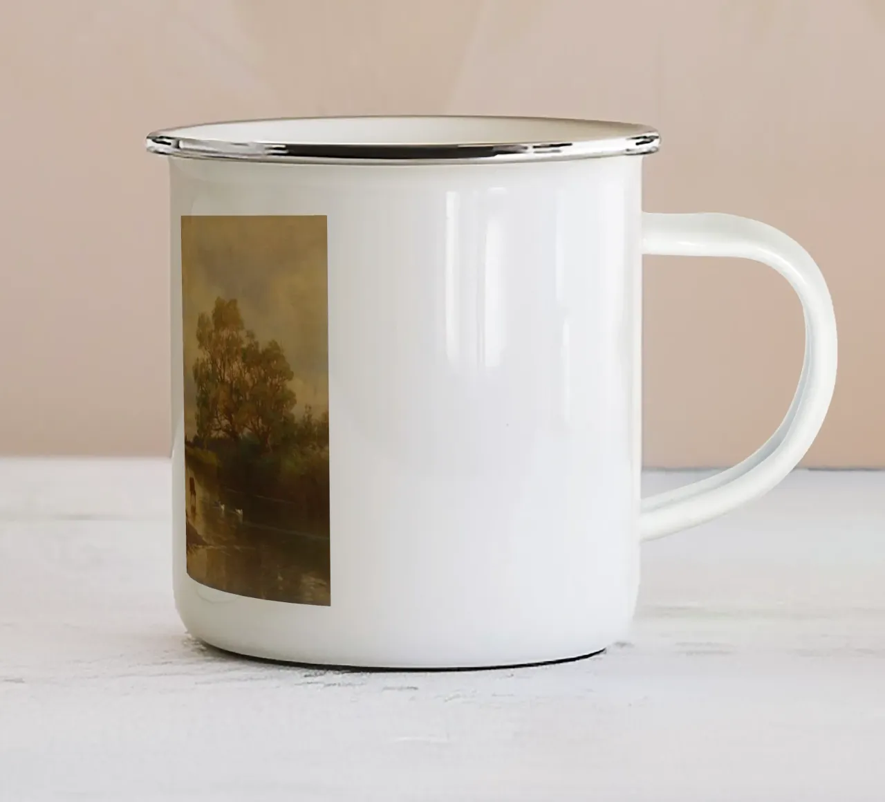 Bufali nel fiume Paul Weber tazza in smalto da Art In The Sky