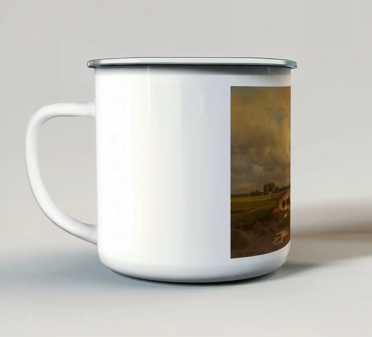 Bufali nel fiume Paul Weber tazza in smalto da Art In The Sky