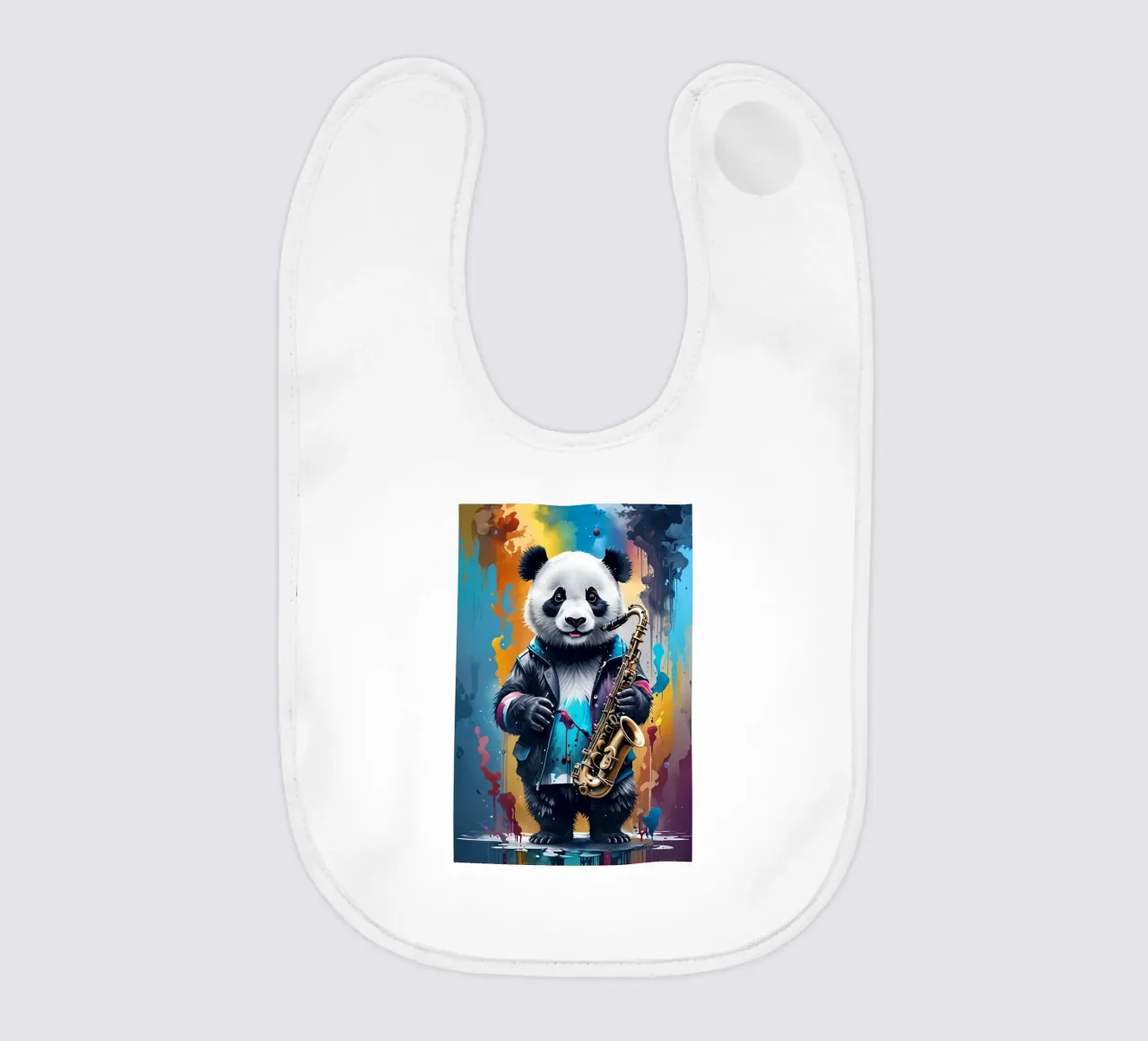 Panda e sassofono bavaglino da MakArena
