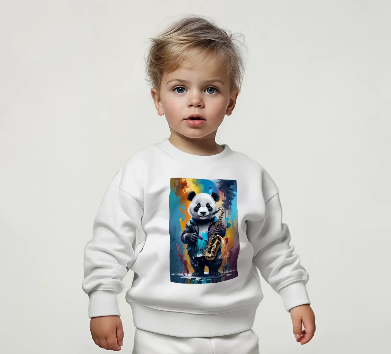 Panda e sassofono felpa neonato da MakArena