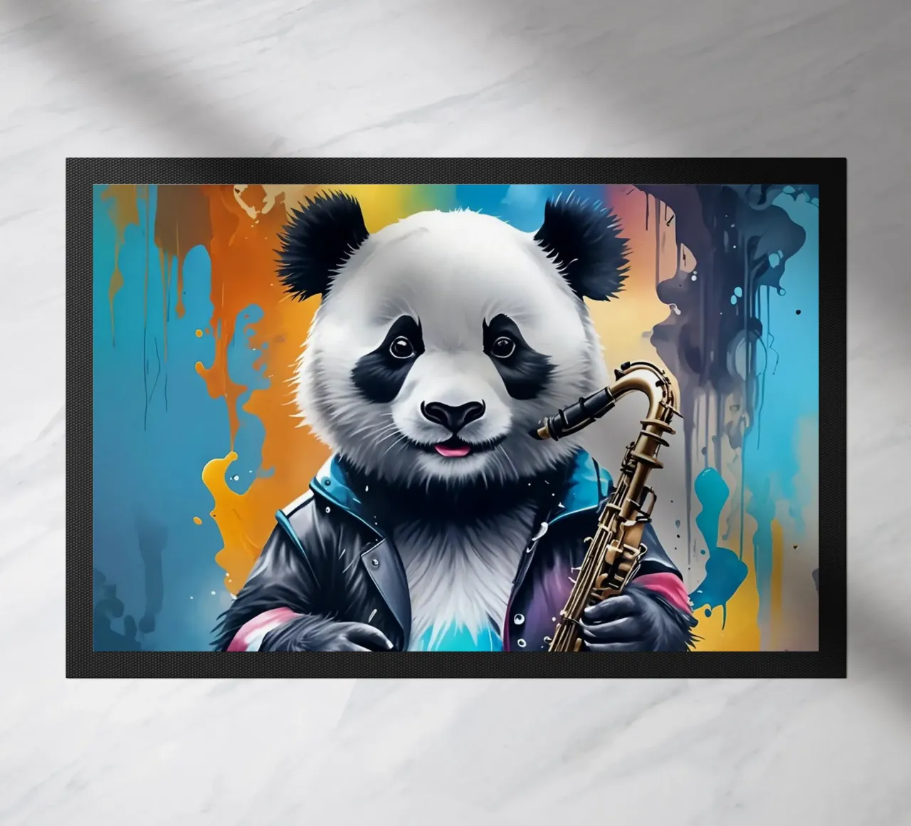 Panda e sassofono zerbino da MakArena