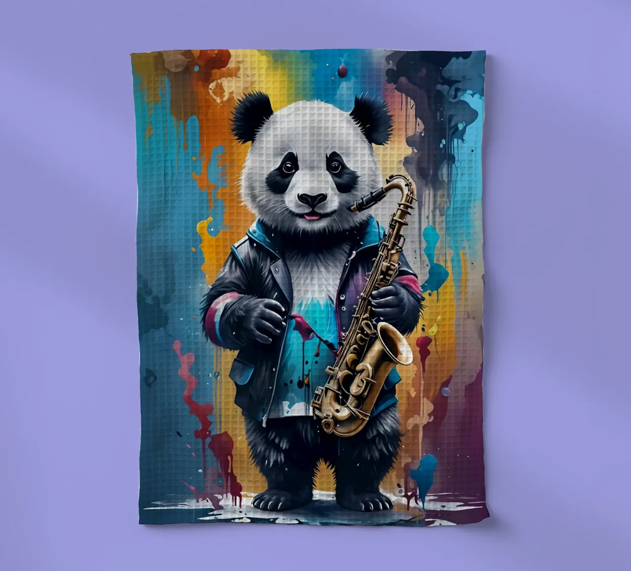 Panda e sassofono canovaccio da cucina da MakArena