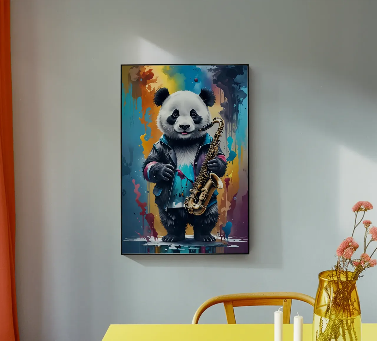 Panda e sassofono plexiglass da MakArena