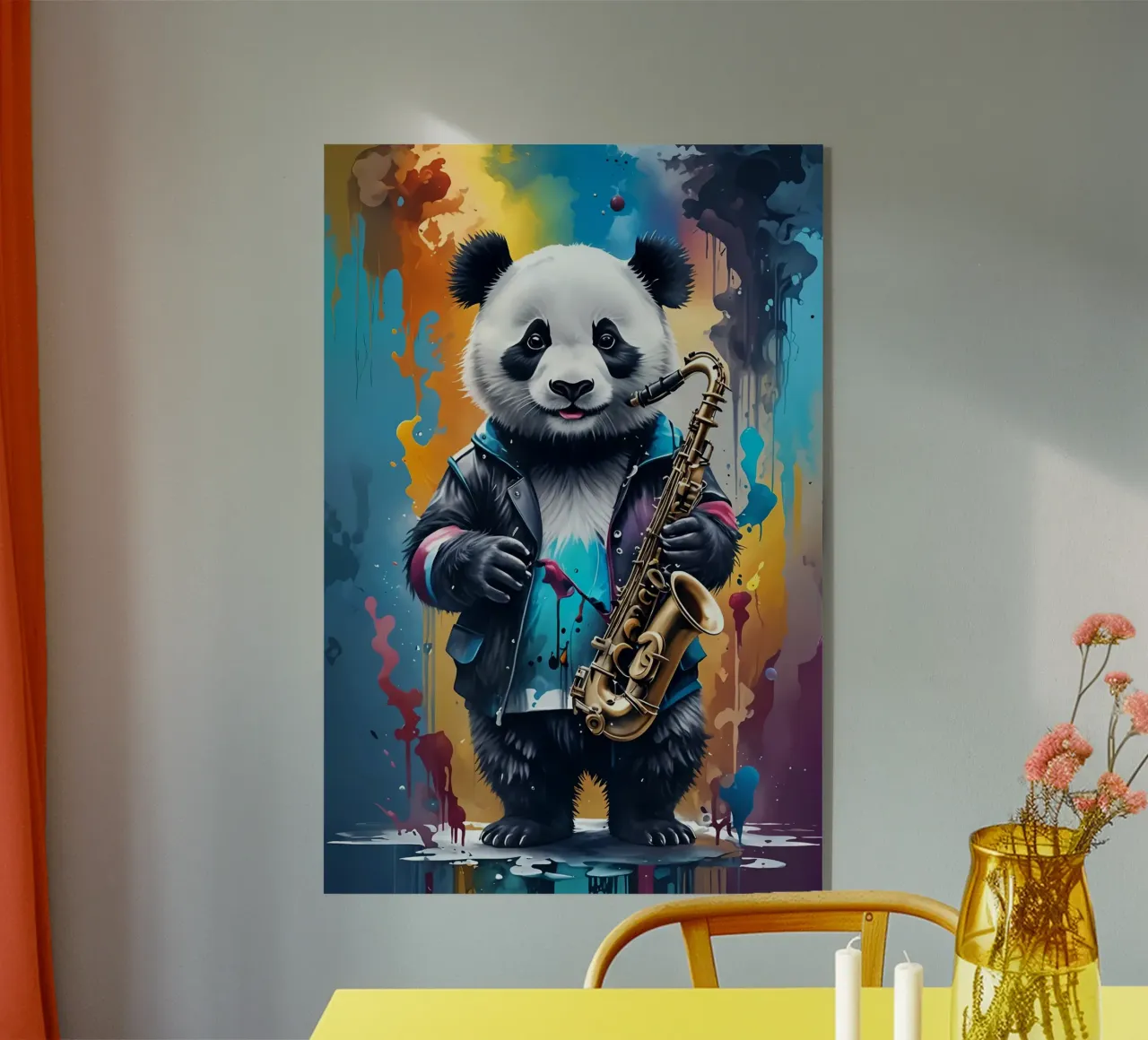 Panda e sassofono plexiglass da MakArena