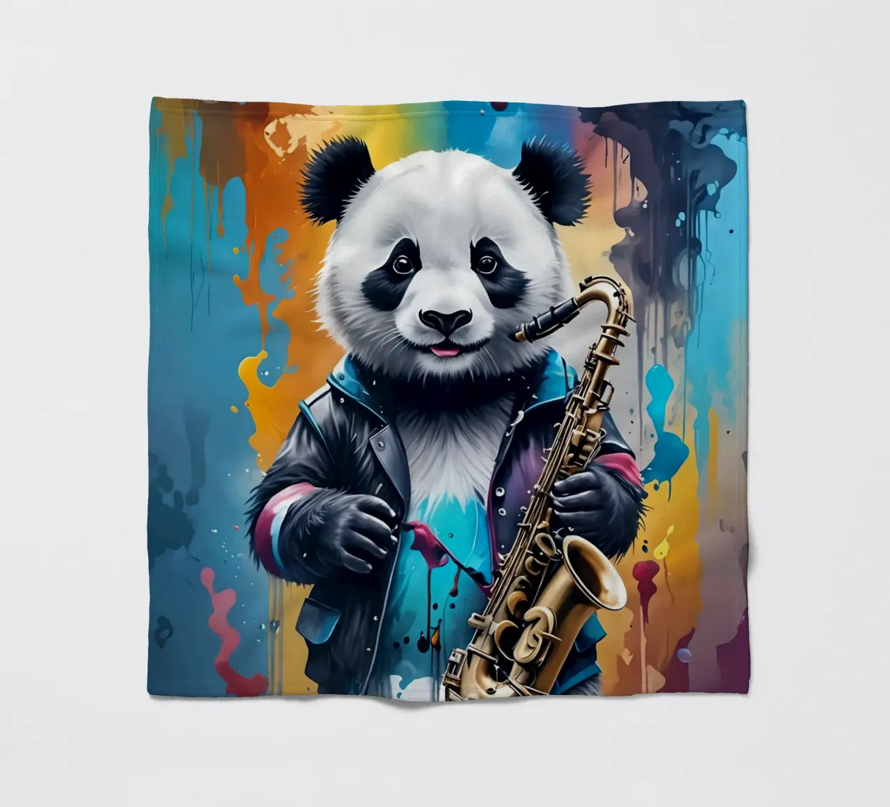 Panda e sassofono coperta in pile da MakArena