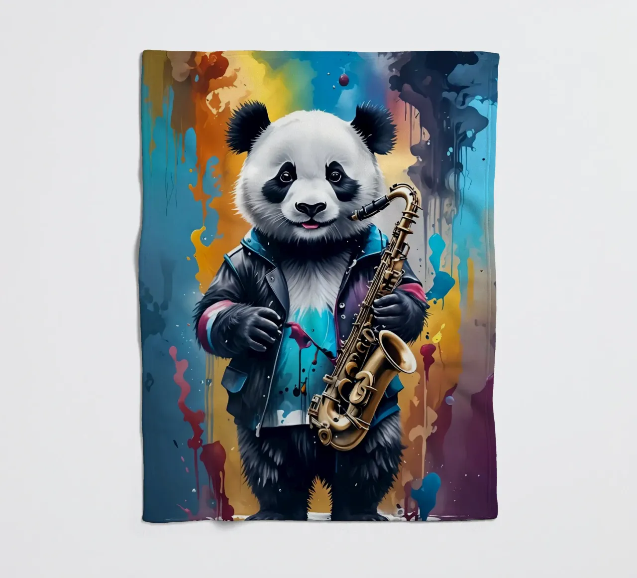 Panda e sassofono coperta in pile da MakArena