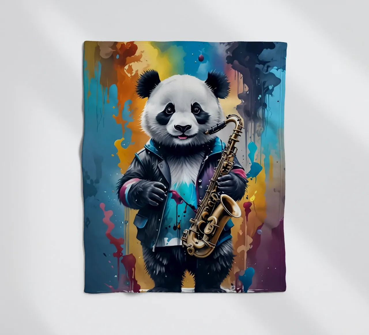 Panda e sassofono coperta in pile da MakArena