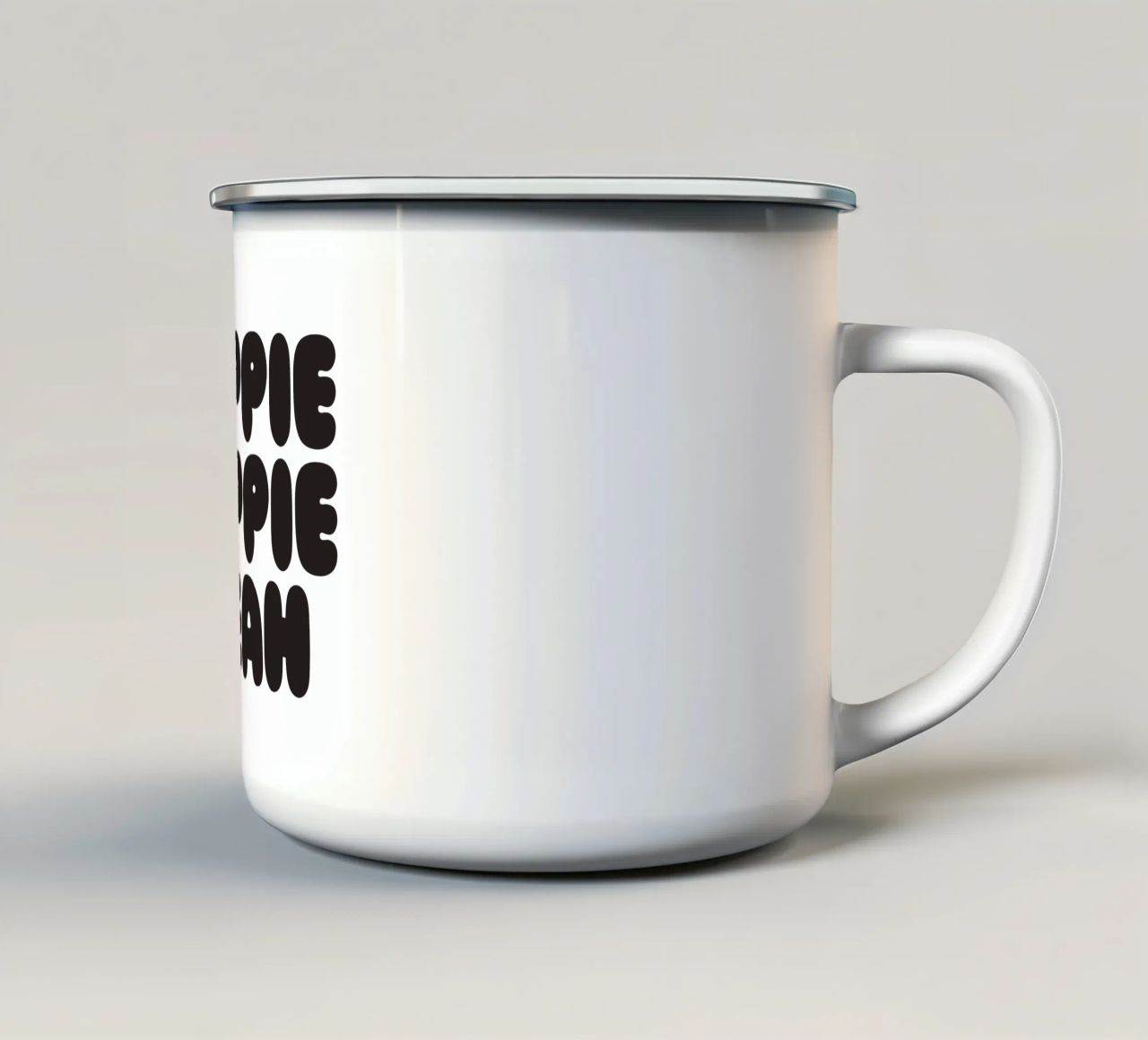 Yippie Yippie Yeah tazza in smalto da Verplanungsagentur