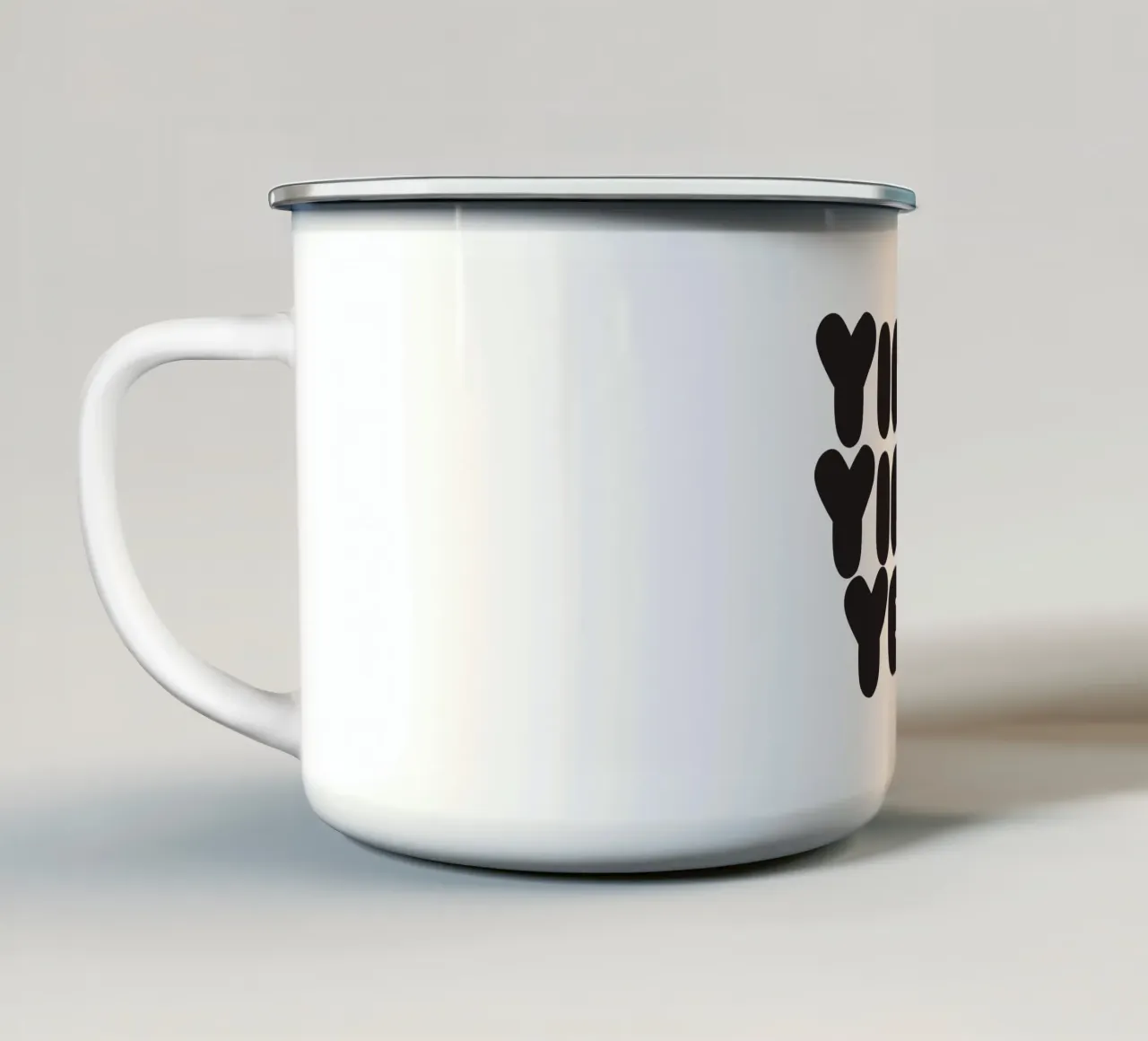 Yippie Yippie Yeah tazza in smalto da Verplanungsagentur