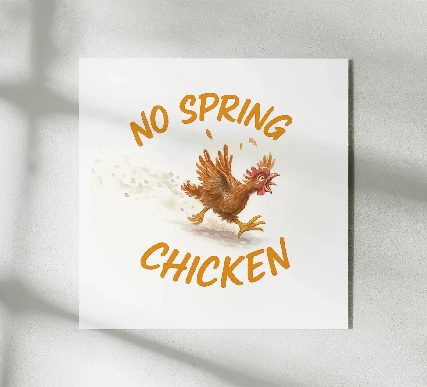 NO SPRING CHICKEN acrylic glass by Vintage Van Gogh