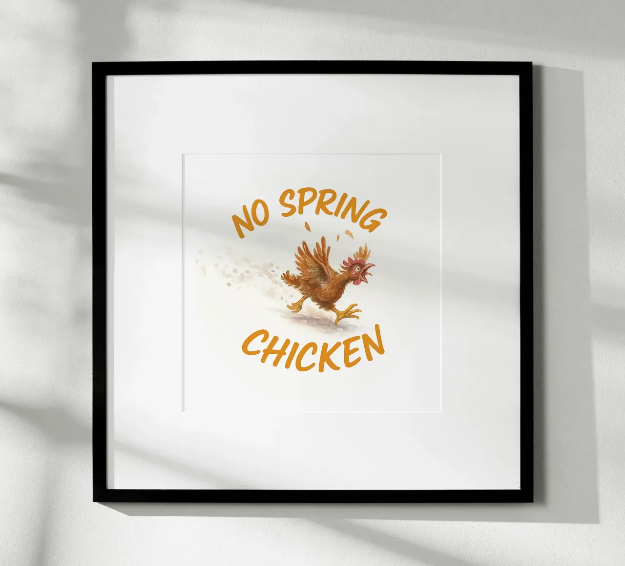 NO SPRING CHICKEN poster con telaio in alluminio da Vintage Van Gogh