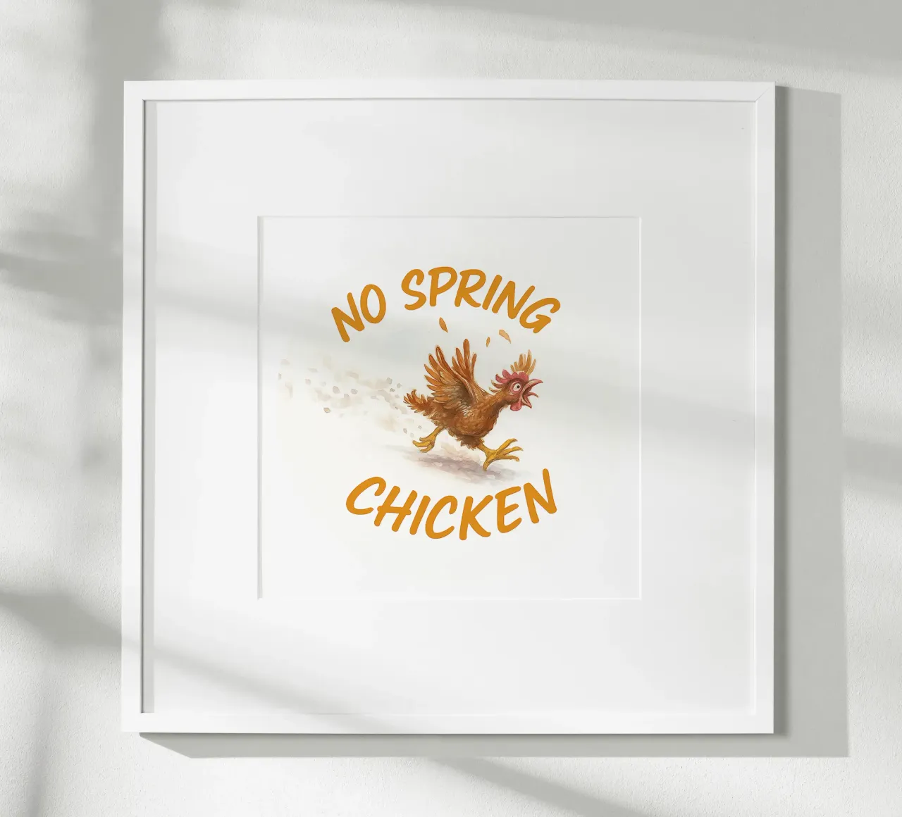 NO SPRING CHICKEN poster con telaio in alluminio da Vintage Van Gogh