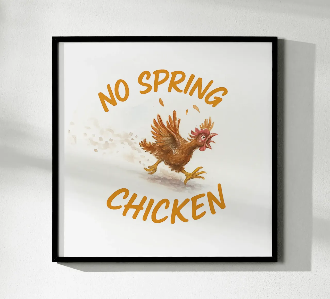 NO SPRING CHICKEN poster con telaio in alluminio da Vintage Van Gogh