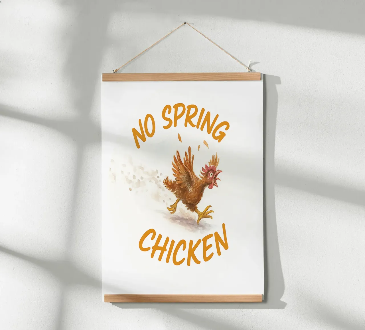 NO SPRING CHICKEN poster con telaio in alluminio da Vintage Van Gogh