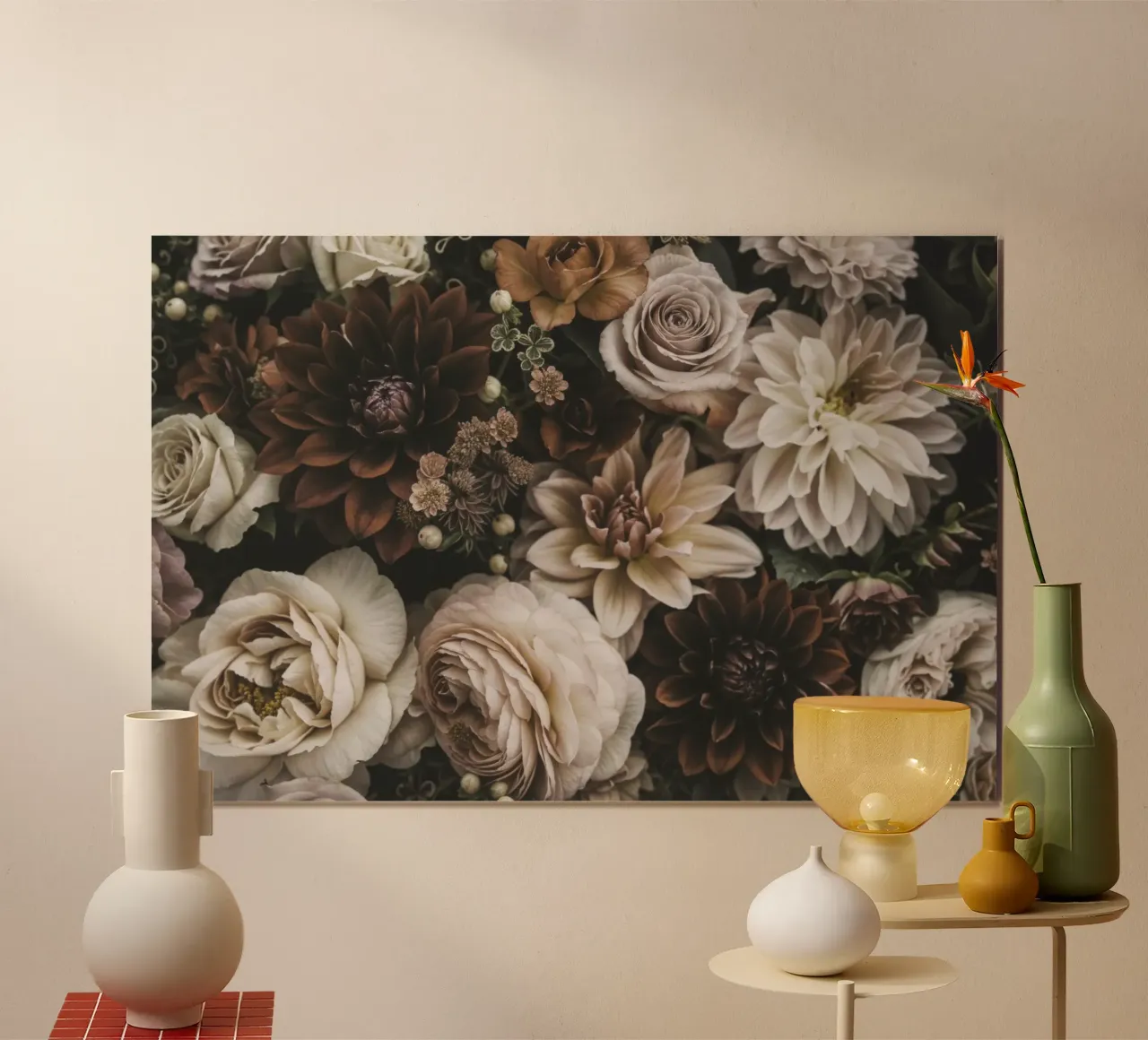 Fascino di bellezza barocco botanico sbiadito poster con telaio in plastica da Andrea Haase Floral Passion