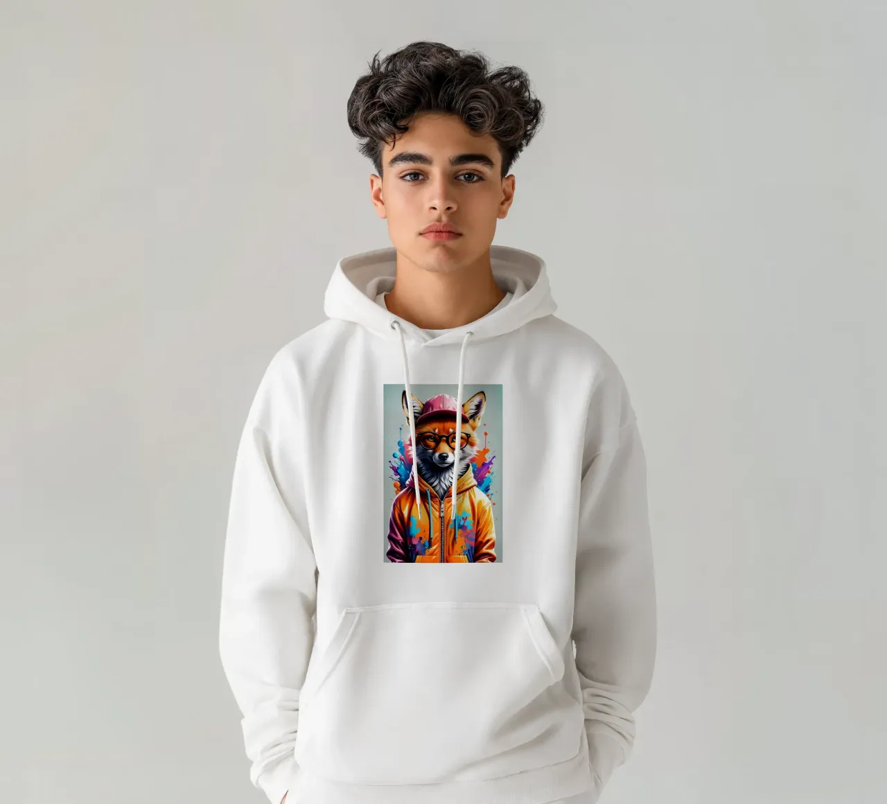 Volpe con berretto e felpa con cappuccio felpa con cappuccio da MakArena