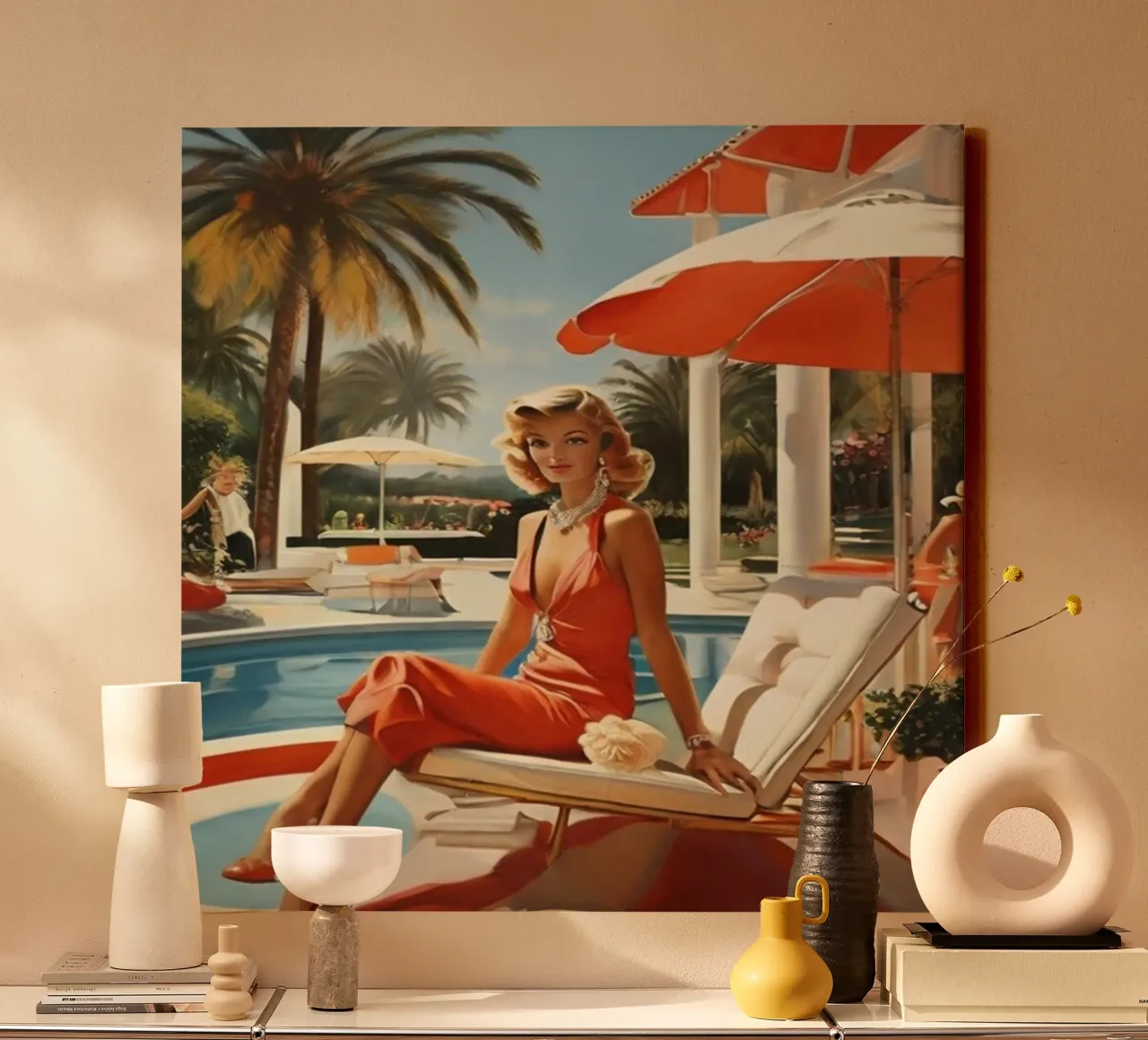 Vrouw Sexy Slanke Aarons canvas met Baklijst van The Poster UK