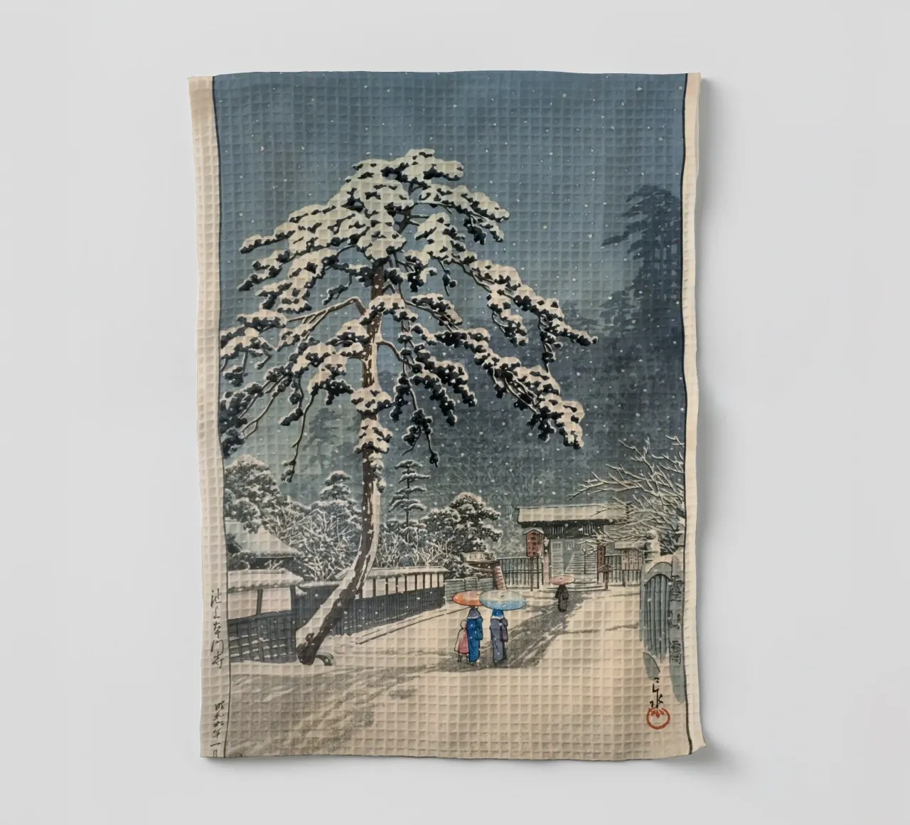 Ukiyo-e: Hasui Kawase - Ikegami Honmon-ji (池上本門寺) canovaccio da cucina da Aesthetic Muse
